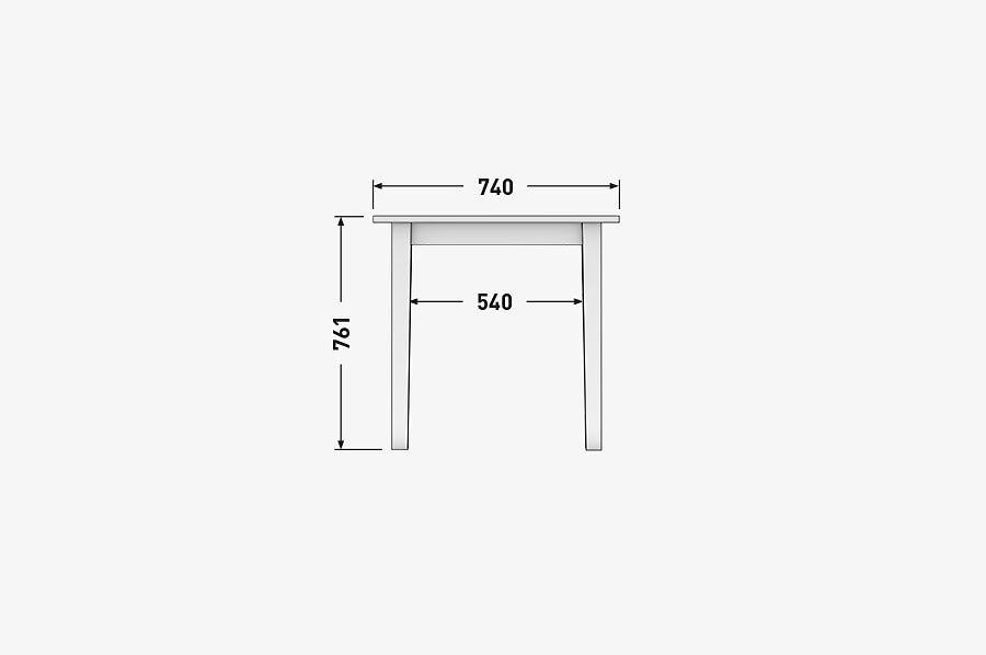 Solenn Design Tisch Knorke 01 Technische Zeichnung Front